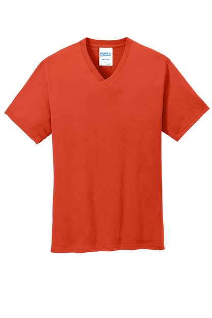 Custom Embroidered Port & Co T-Shirts  in Orange