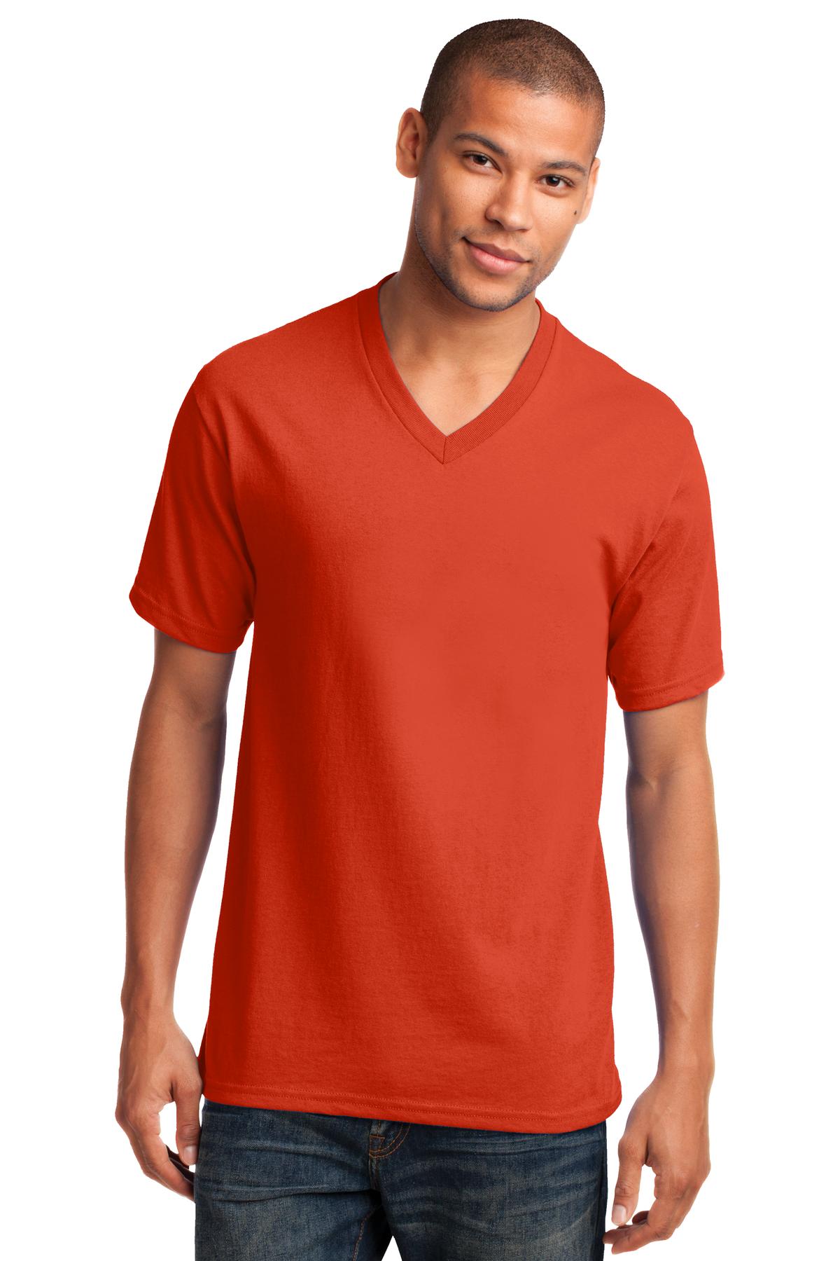 Custom Embroidered Port & Co T-Shirts  in Orange