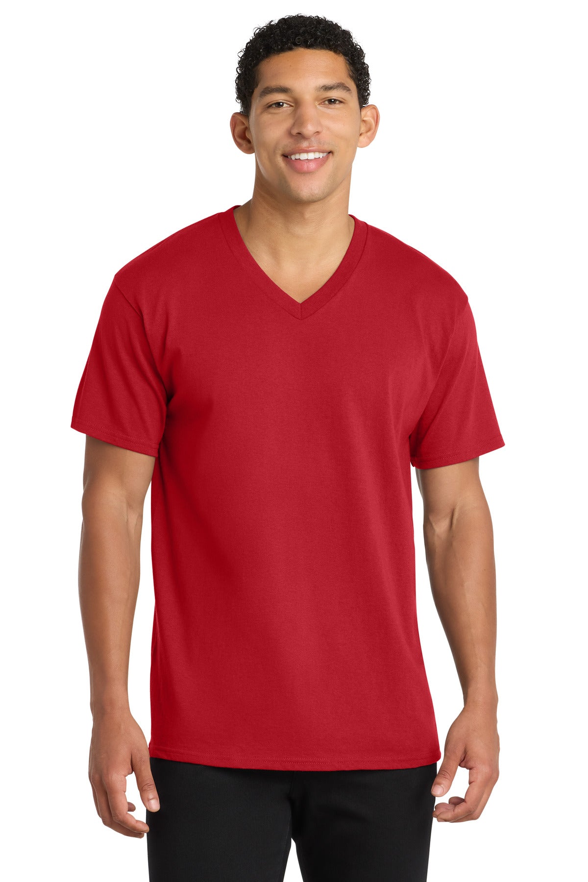 Custom Embroidered Port & Co T-Shirts  in Red