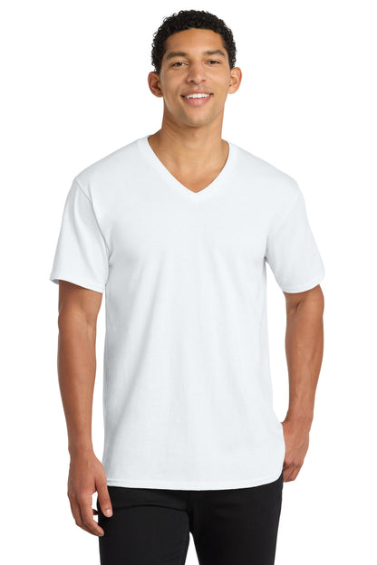 Custom Embroidered Port & Co T-Shirts  in White