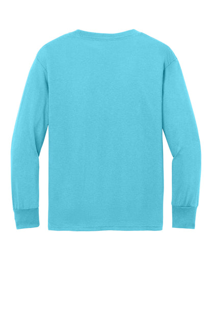 Custom Embroidered Port & Co T-Shirts  in Aquatic Blue