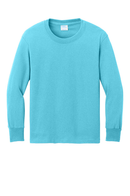 Custom Embroidered Port & Co T-Shirts  in Aquatic Blue