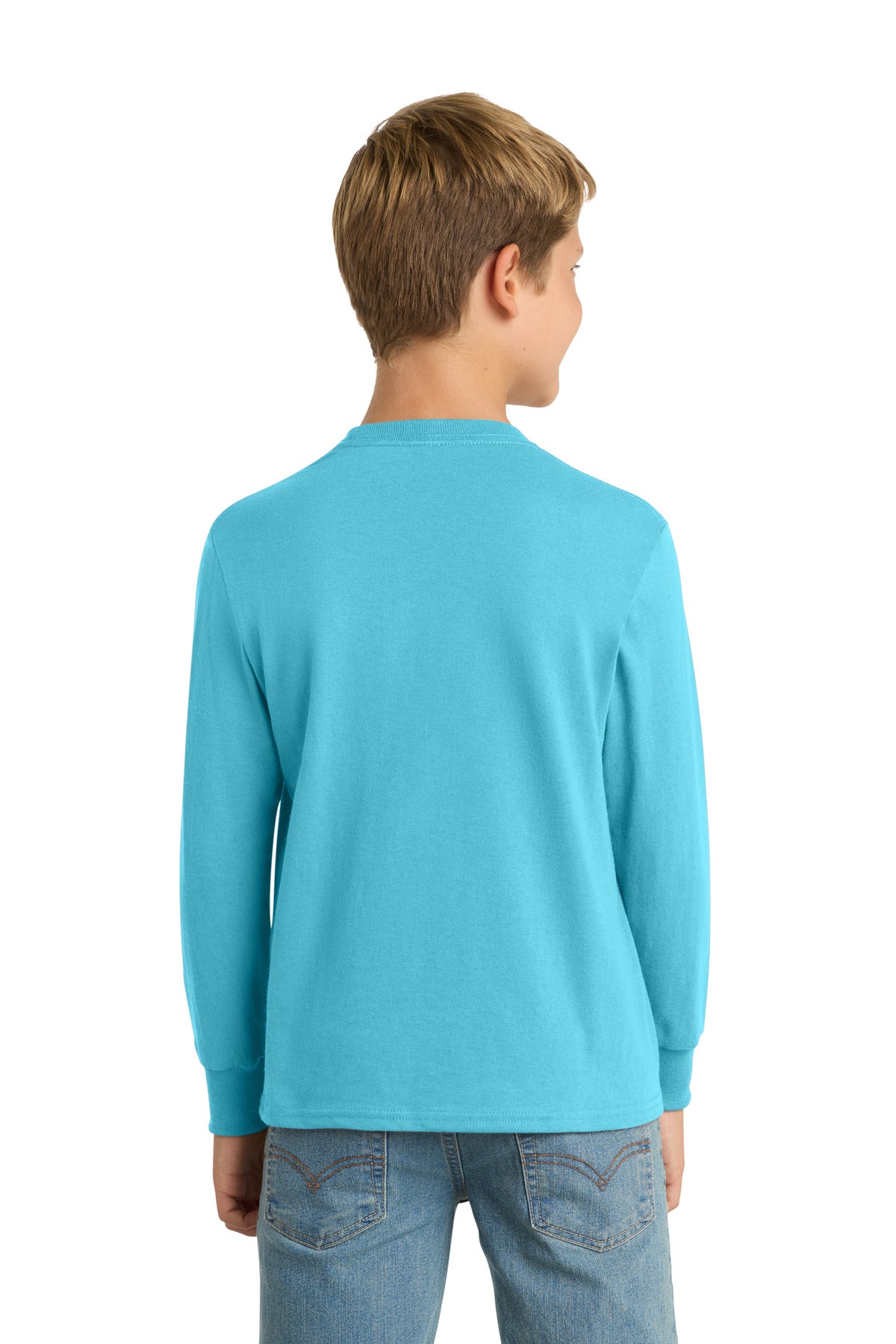 Custom Embroidered Port & Co T-Shirts  in Aquatic Blue