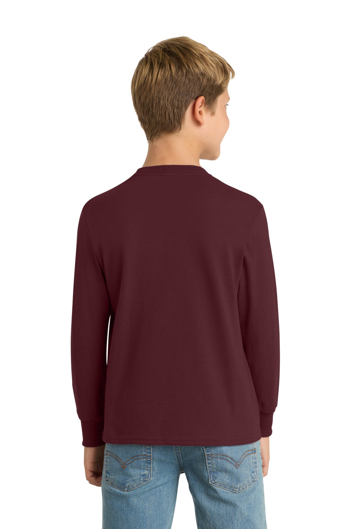 Custom Embroidered Port & Co T-Shirts  in Athletic Maroon