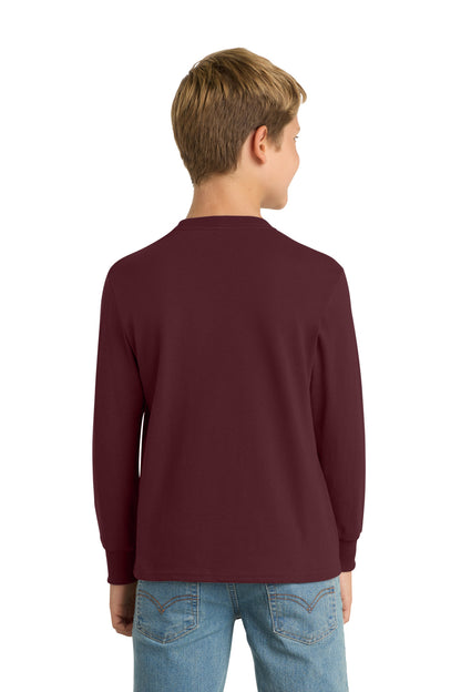 Custom Embroidered Port & Co T-Shirts  in Athletic Maroon