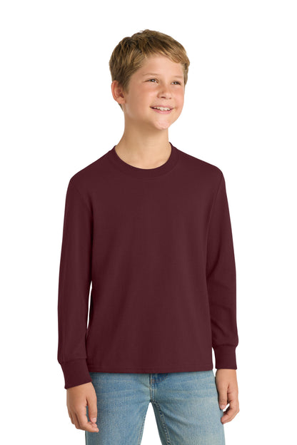 Custom Embroidered Port & Co T-Shirts  in Athletic Maroon