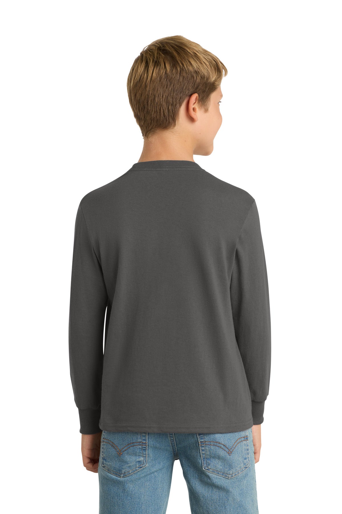 Custom Embroidered Port & Co T-Shirts  in Charcoal