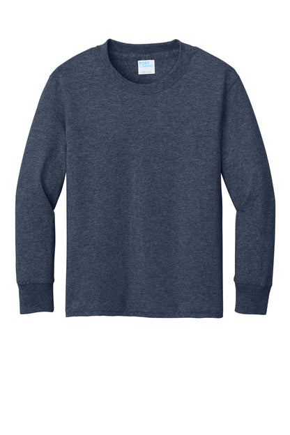 Custom Embroidered Port & Co T-Shirts  in Heather Navy