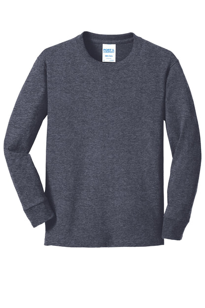 Port & Company Youth Long Sleeve Core Cotton Tee. PC54YLS