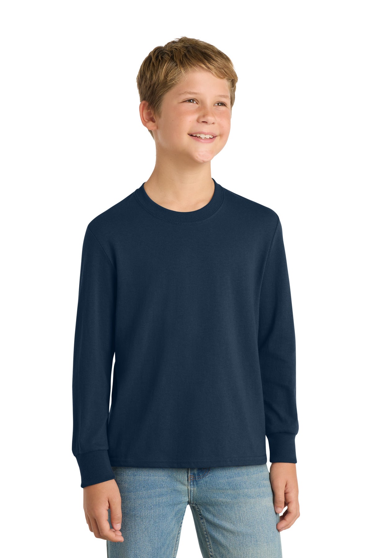 Custom Embroidered Port & Co T-Shirts  in Navy