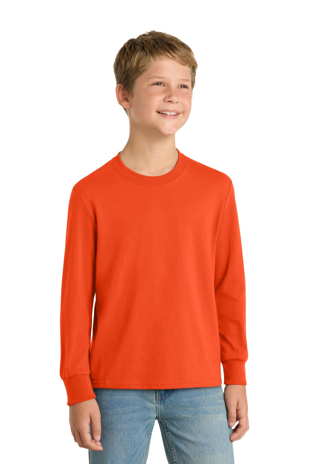 Custom Embroidered Port & Co T-Shirts  in Orange