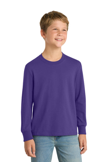 Custom Embroidered Port & Co T-Shirts  in Purple