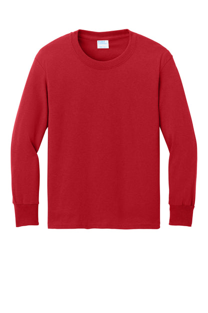 Port & Company Youth Long Sleeve Core Cotton Tee. PC54YLS