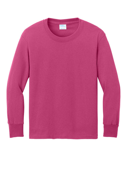 Port & Company Youth Long Sleeve Core Cotton Tee. PC54YLS