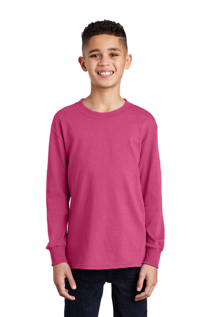 Port & Company Youth Long Sleeve Core Cotton Tee. PC54YLS