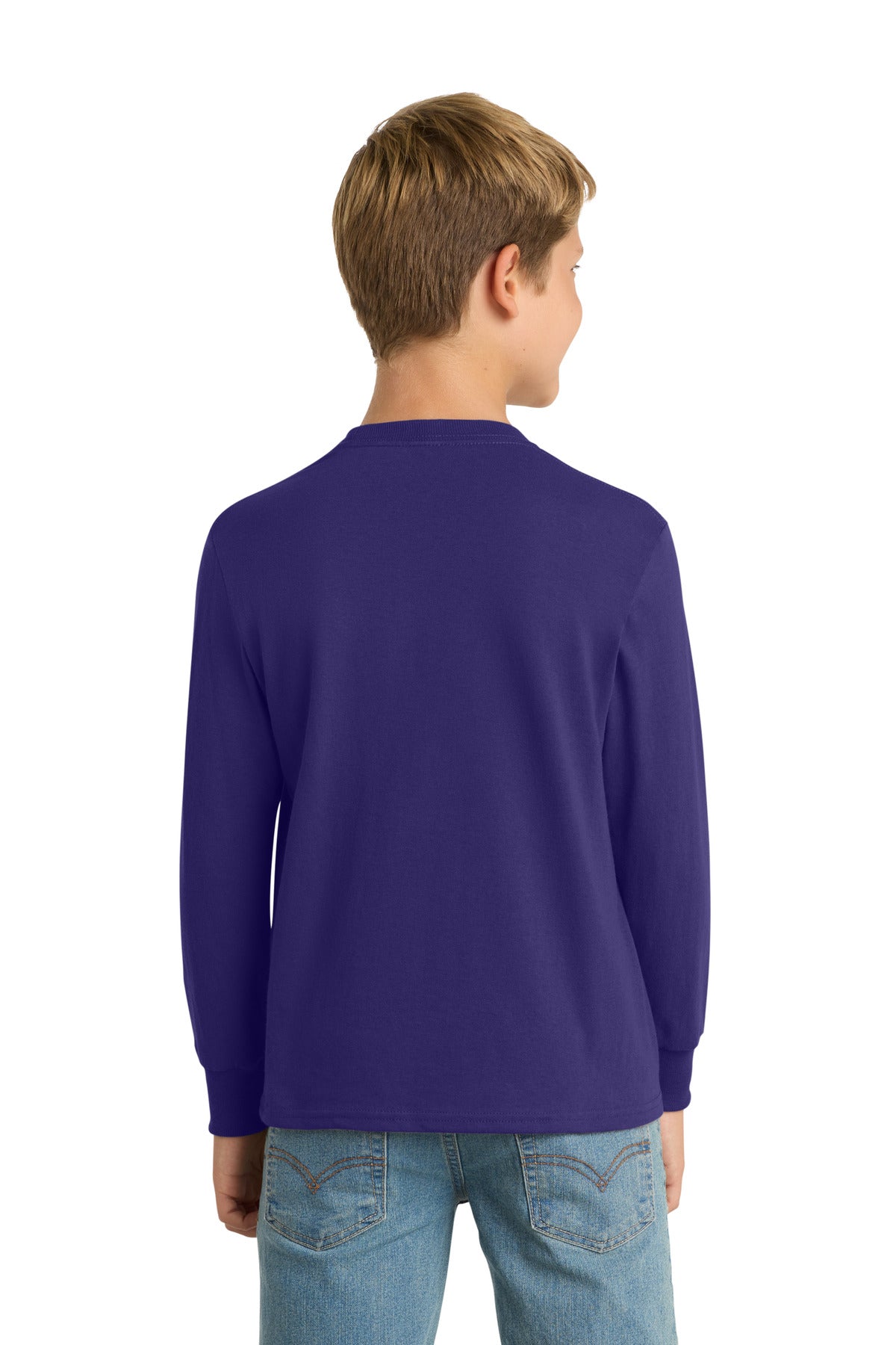 Custom Embroidered Port & Co T-Shirts  in Team Purple