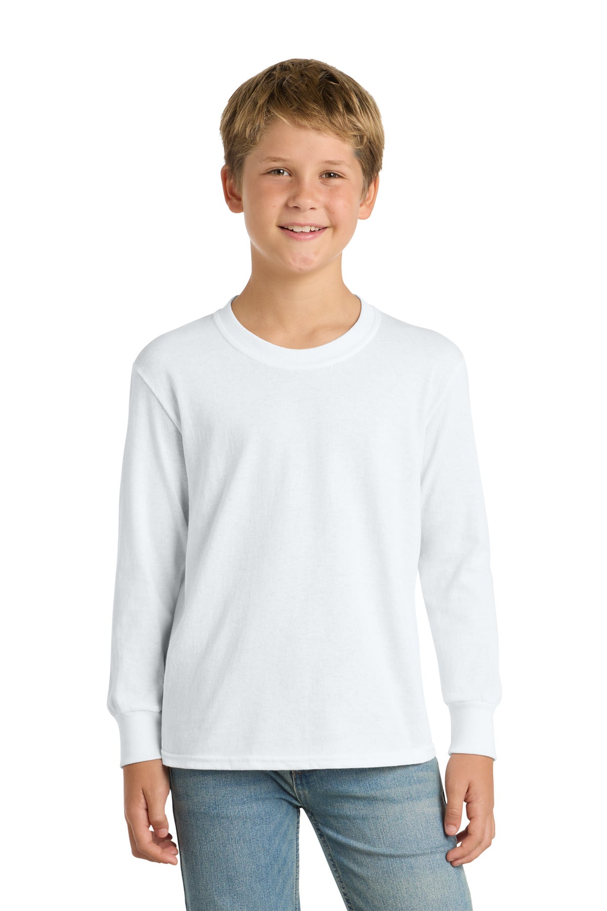 Custom Embroidered Port & Co T-Shirts  in White