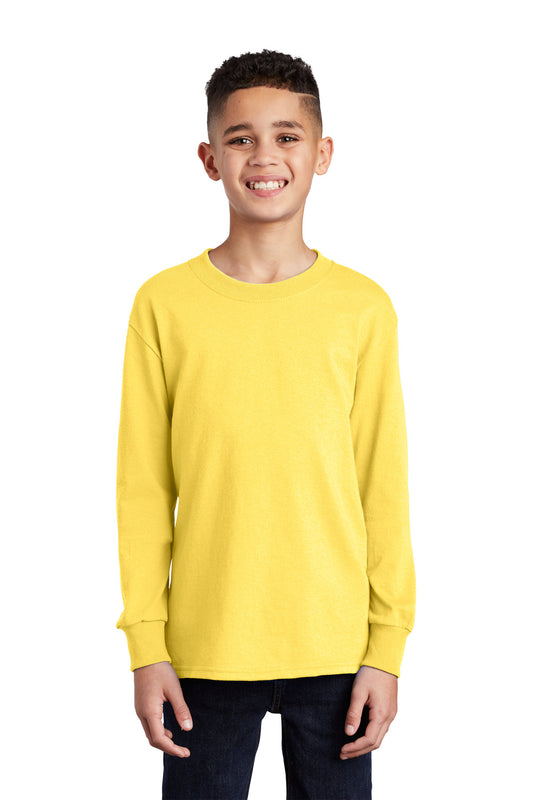 Port & Company Youth Long Sleeve Core Cotton Tee. PC54YLS