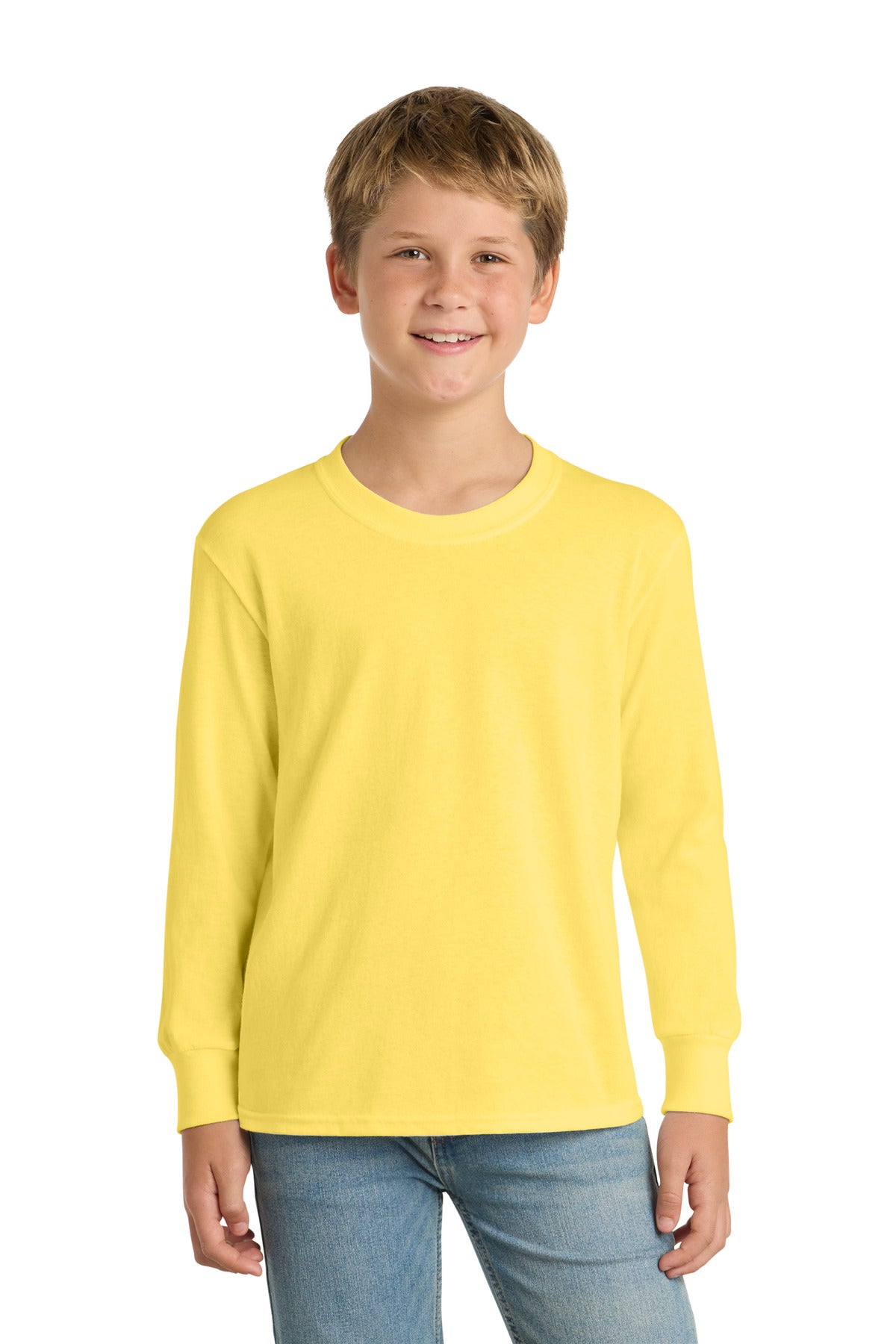 Custom Embroidered Port & Co T-Shirts  in Yellow