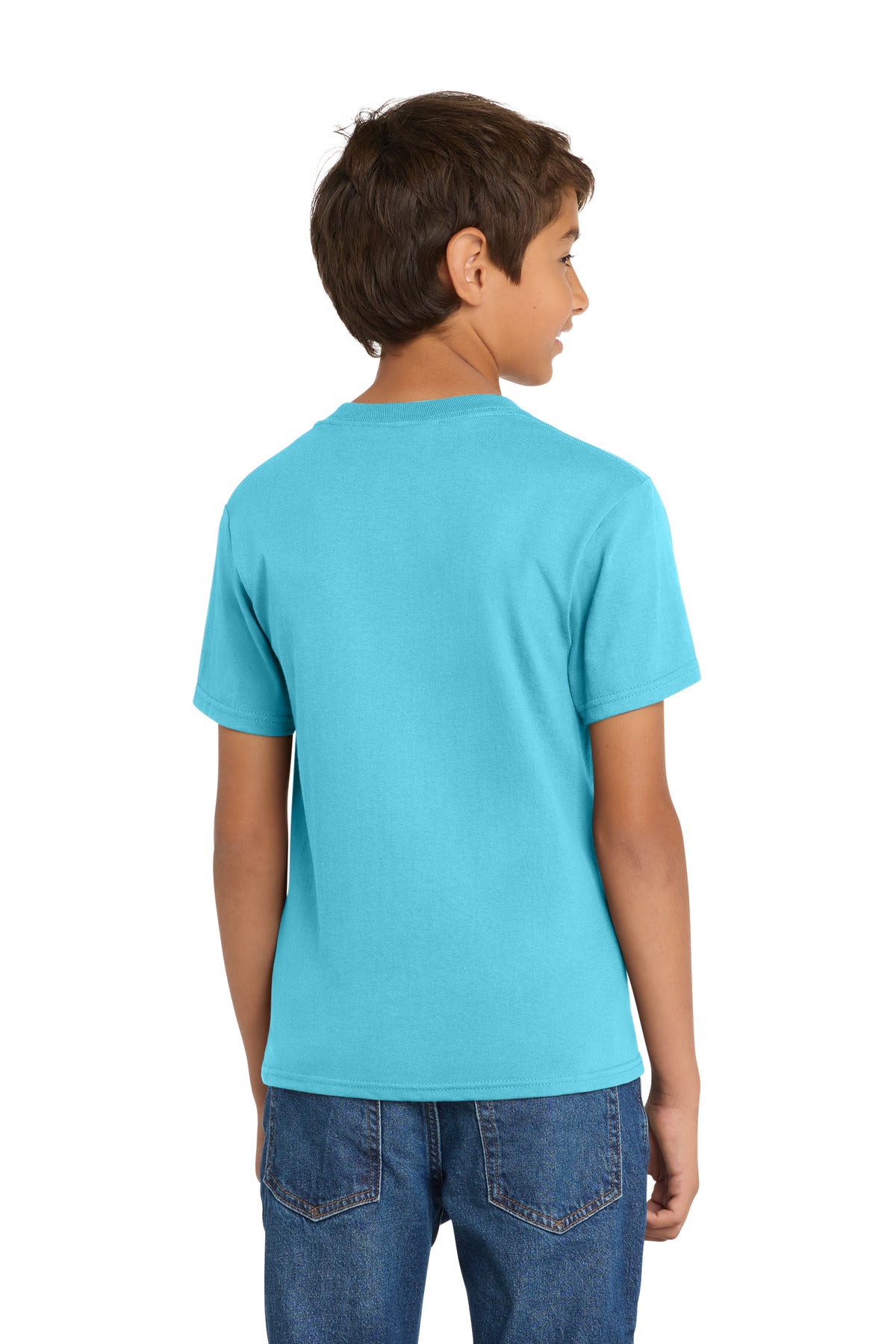 Custom Embroidered Port & Co T-Shirts  in Aquatic Blue