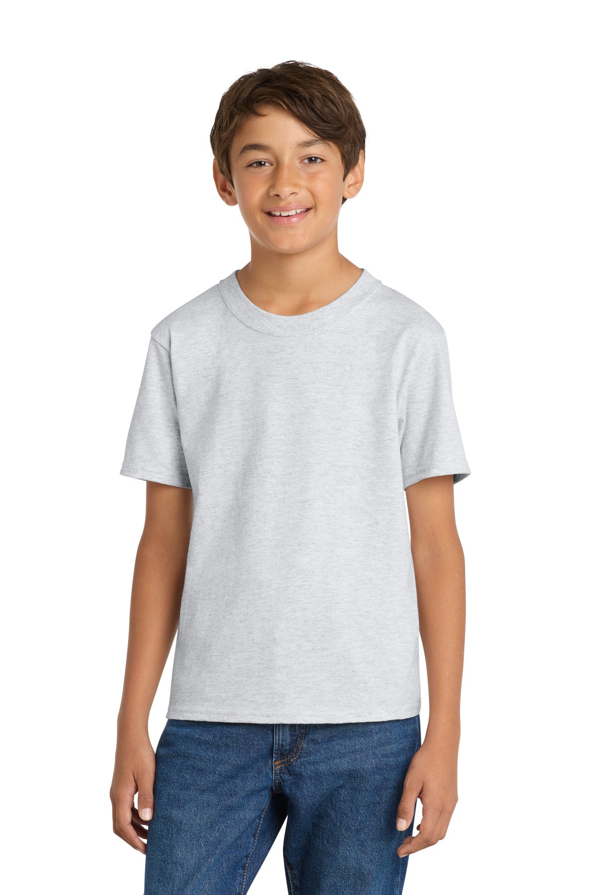 Custom Embroidered Port & Co T-Shirts  in Ash