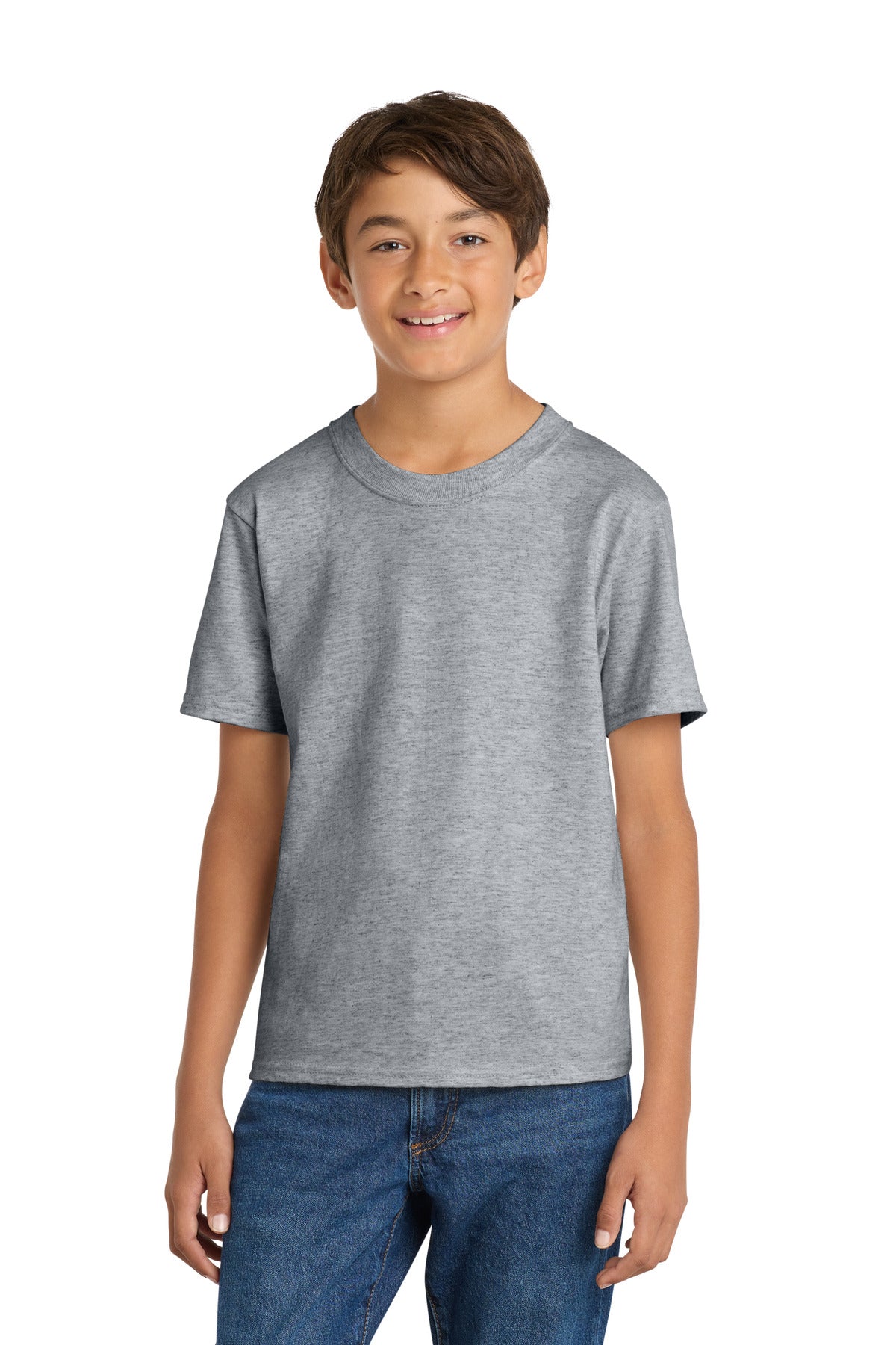 Custom Embroidered Port & Co T-Shirts  in Athletic Heather