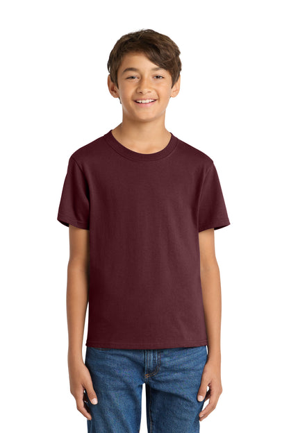 Custom Embroidered Port & Co T-Shirts  in Athletic Maroon