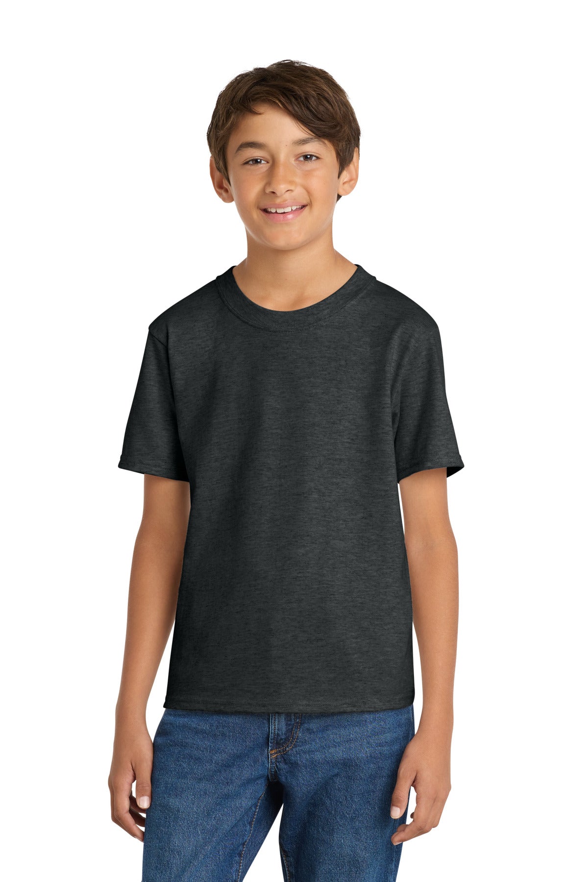 Custom Embroidered Port & Co T-Shirts  in Black Heather