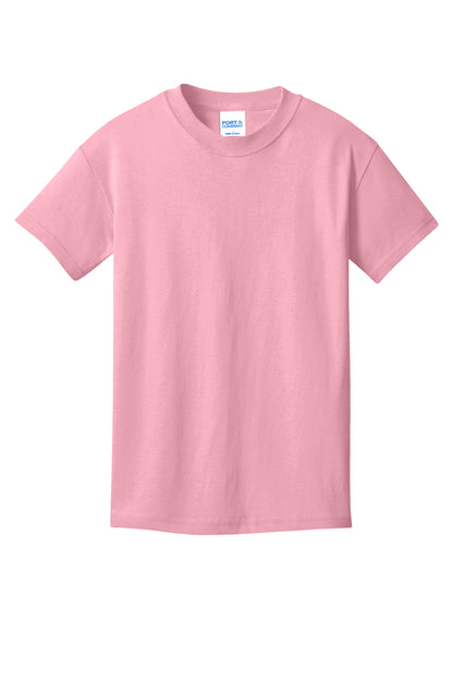 Custom Embroidered Port & Co T-Shirts  in Candy Pink