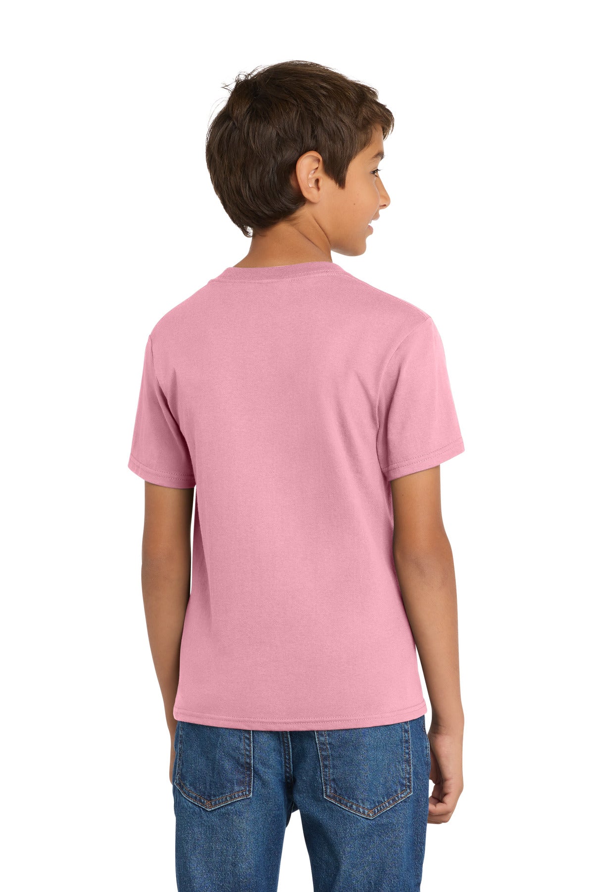 Custom Embroidered Port & Co T-Shirts  in Candy Pink