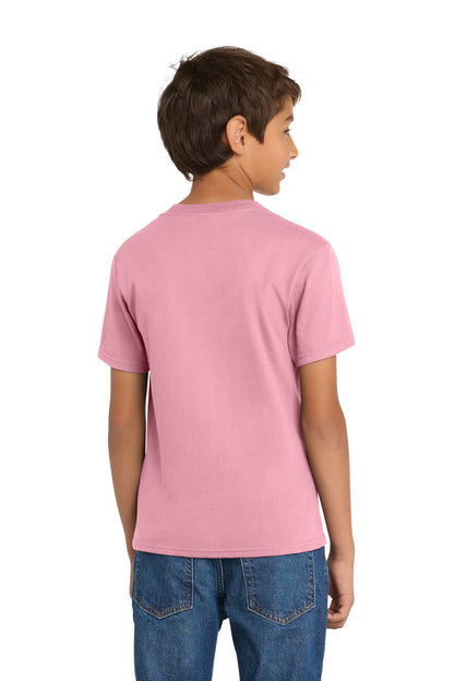 Custom Embroidered Port & Co T-Shirts  in Candy Pink