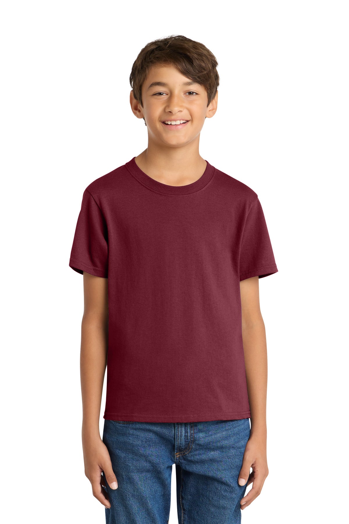 Custom Embroidered Port & Co T-Shirts  in Cardinal