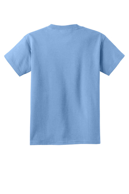 Custom Embroidered Port & Co T-Shirts  in Carolina Blue