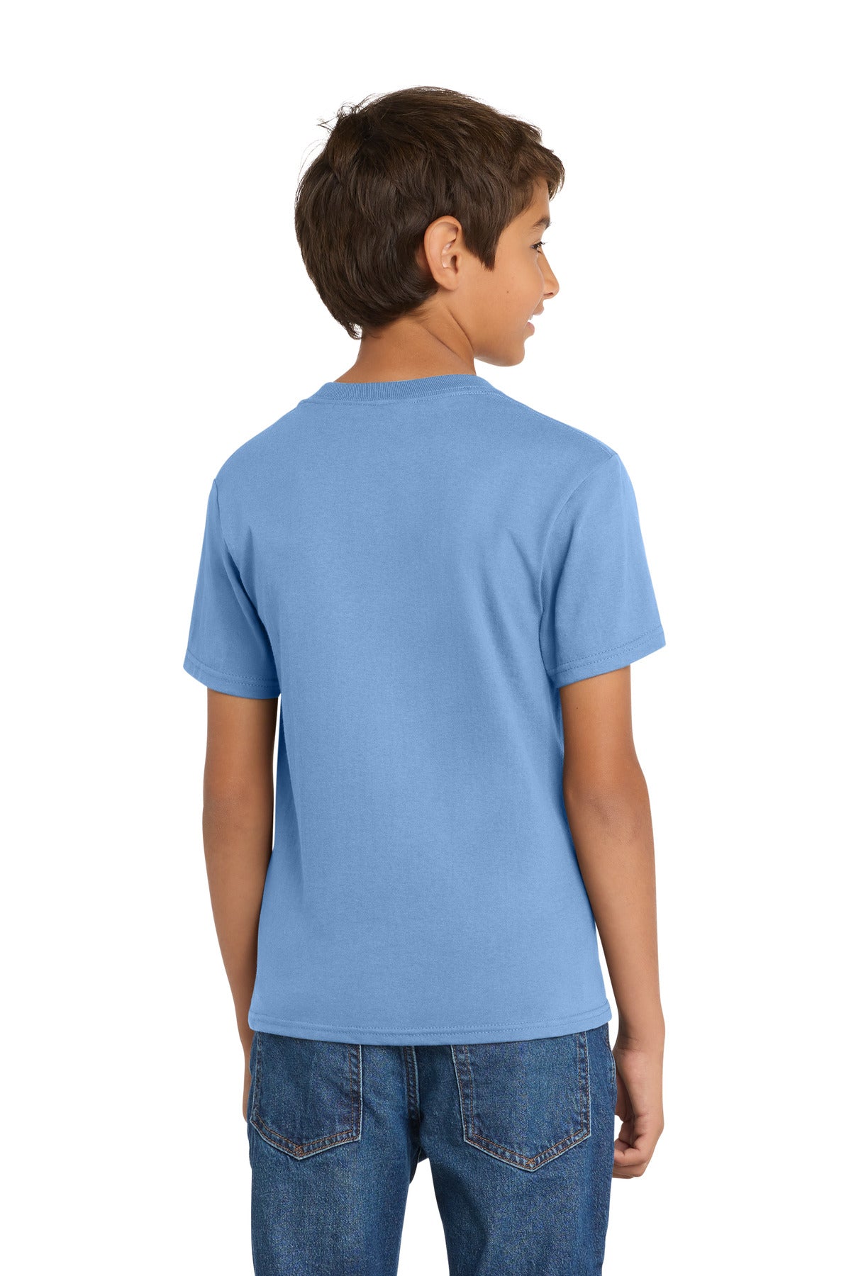 Custom Embroidered Port & Co T-Shirts  in Carolina Blue