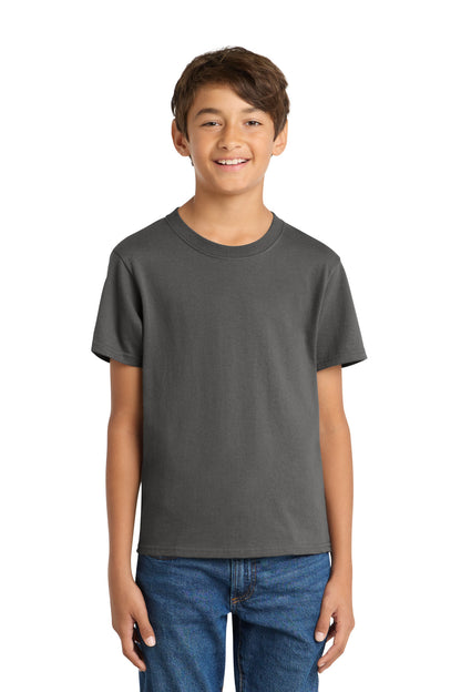 Custom Embroidered Port & Co T-Shirts  in Charcoal