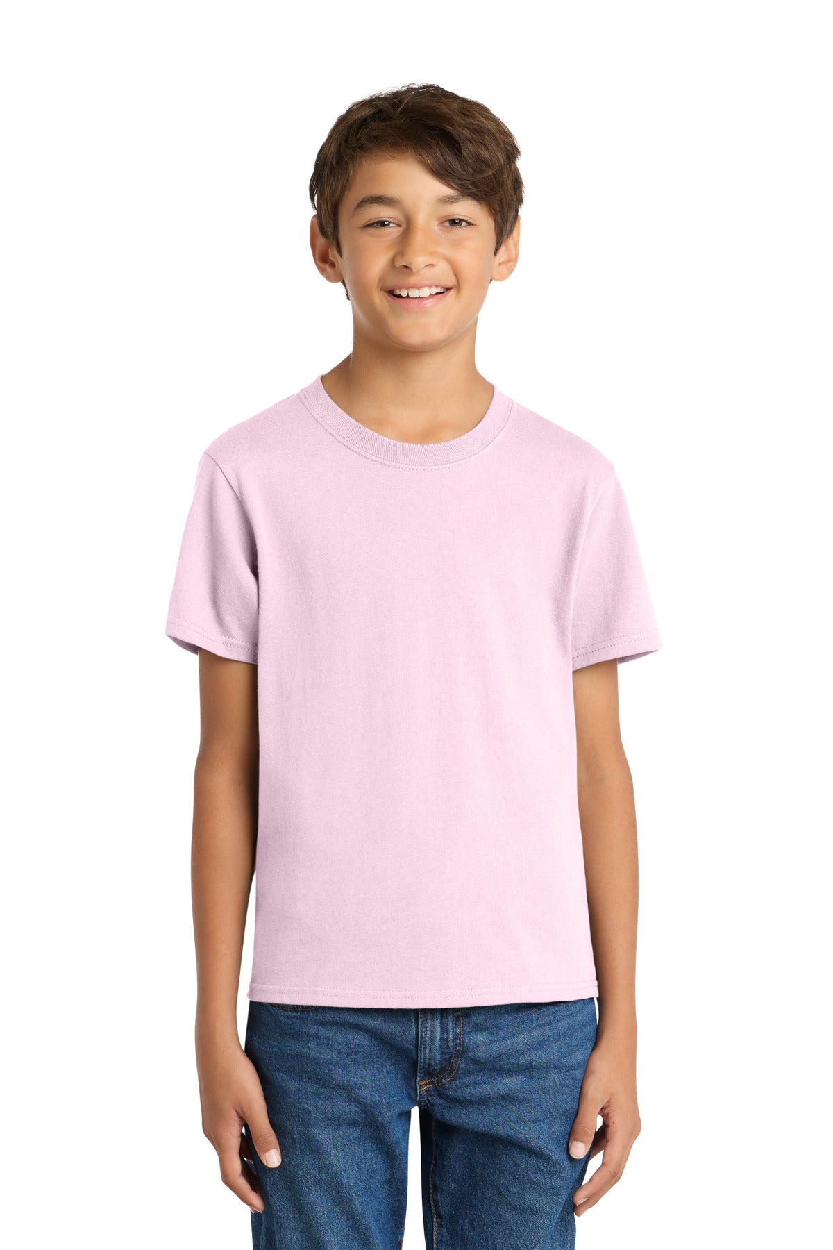 Custom Embroidered Port & Co T-Shirts  in Cherry Blossom