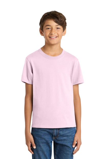 Custom Embroidered Port & Co T-Shirts  in Cherry Blossom