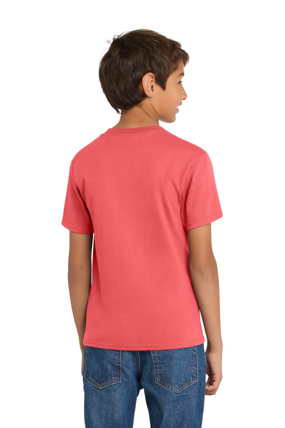 Custom Embroidered Port & Co T-Shirts  in Coral