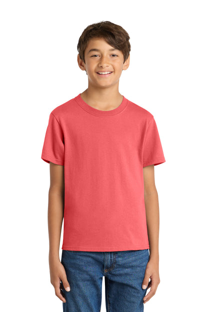 Custom Embroidered Port & Co T-Shirts  in Coral