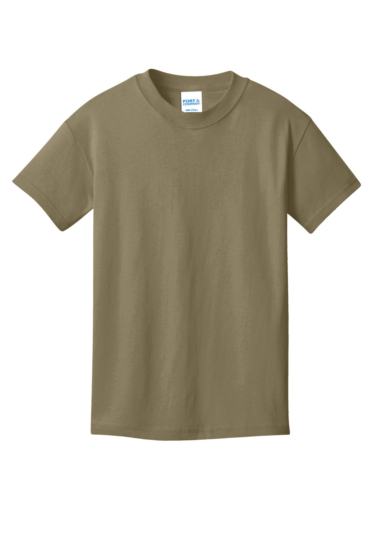 Custom Embroidered Port & Co T-Shirts  in Coyote Brown