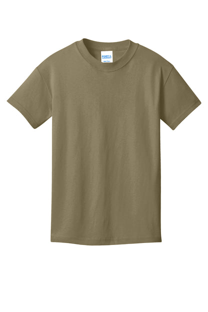 Custom Embroidered Port & Co T-Shirts  in Coyote Brown