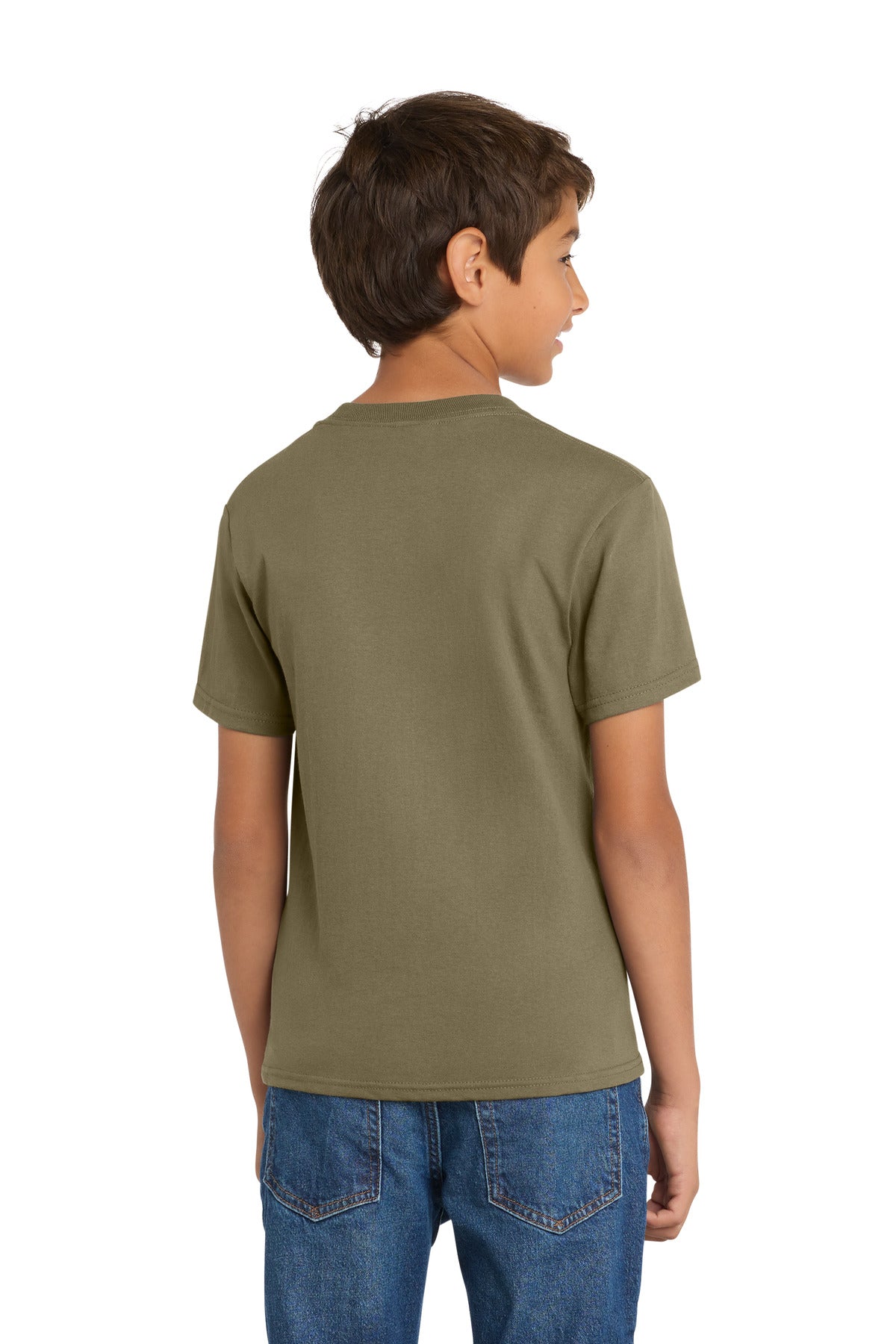 Custom Embroidered Port & Co T-Shirts  in Coyote Brown