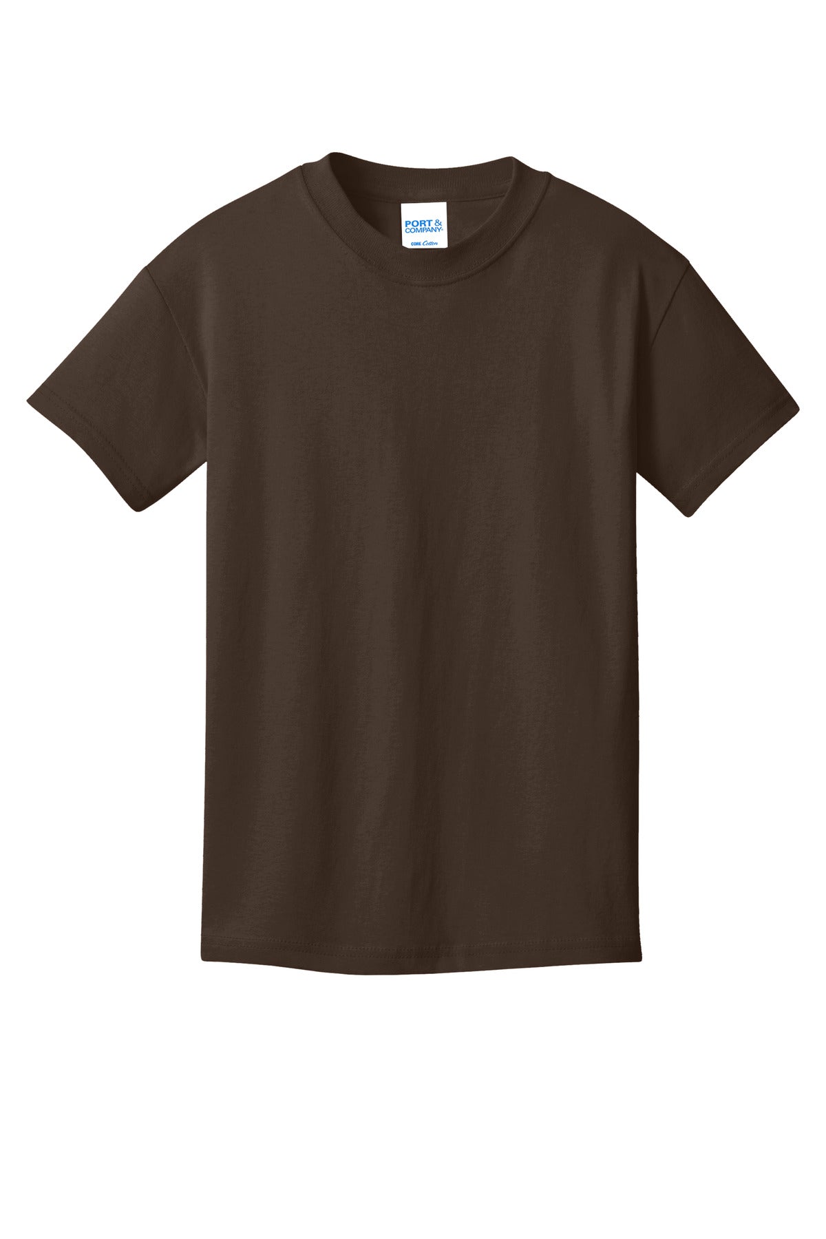Custom Embroidered Port & Co T-Shirts  in Dark Chocolate Brown
