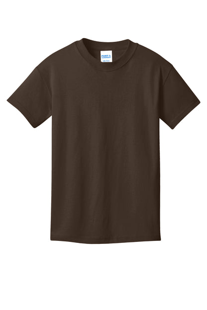 Custom Embroidered Port & Co T-Shirts  in Dark Chocolate Brown