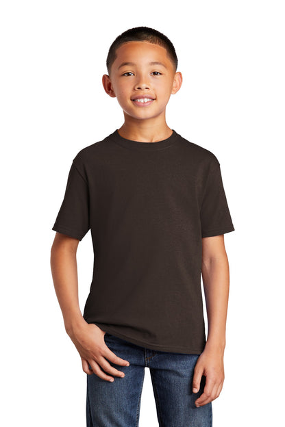 Custom Embroidered Port & Co T-Shirts  in Dark Chocolate Brown