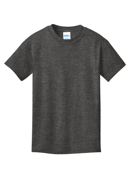 Custom Embroidered Port & Co T-Shirts  in Dark Heather Grey