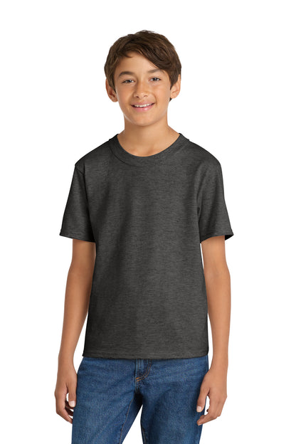 Custom Embroidered Port & Co T-Shirts  in Dark Heather Grey