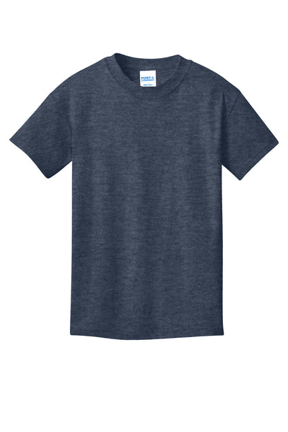 Custom Embroidered Port & Co T-Shirts  in Heather Navy