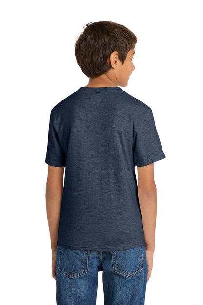 Custom Embroidered Port & Co T-Shirts  in Heather Navy