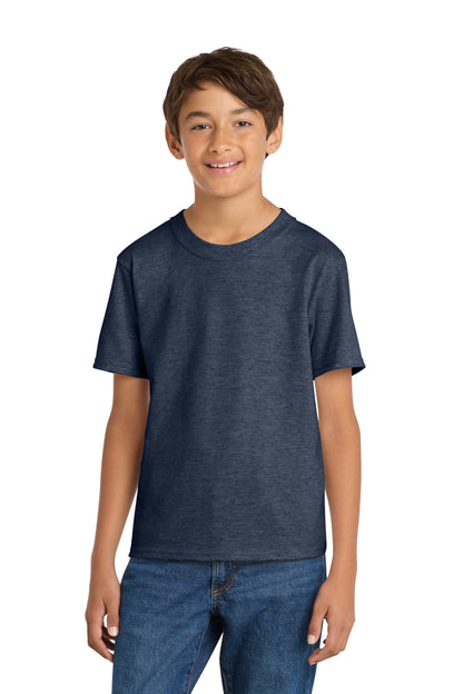 Custom Embroidered Port & Co T-Shirts  in Heather Navy